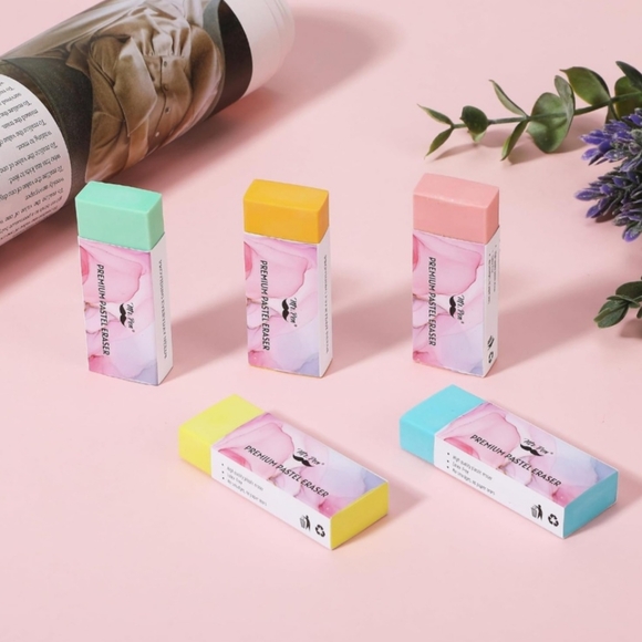 Sealed 10 Pack Mr. Pen Premium Pastel Erasers/ Pencil Erasers In Bright Colors. - Picture 4 of 11